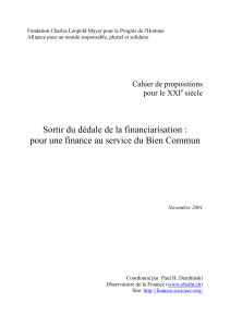 Sortir du d&eacute;dale de la financiarisation :