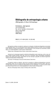 Bibliografía de antropología urbana