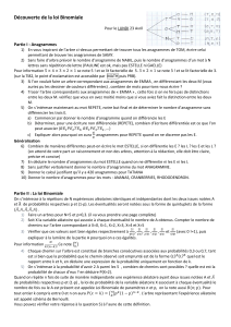 découverte des factorielles des combinaisons et de la