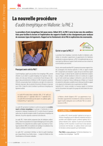 La nouvelle procédure d`audit énergétique en Wallonie