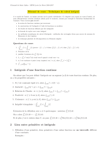 Techniques de calcul intégral - Site Personnel de Arnaud de Saint