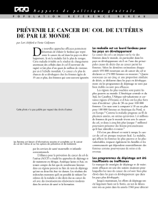 Prévenir le cancer du col de l`utérus de par le monde