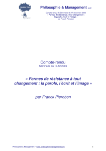 Compte-rendu « Formes de résistance à tout changement : la parole