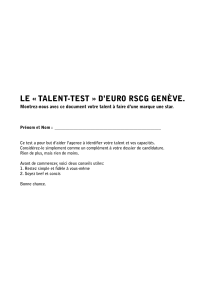 LE « TALENT-TEST » D`EURO RSCG GENÈVE.