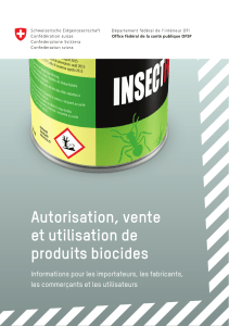 Autorisation, vente et utilisation de produits biocides