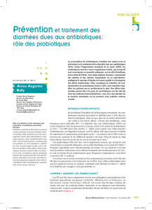 Préventionet traitement des diarrhées dues aux antibiotiques : rôle