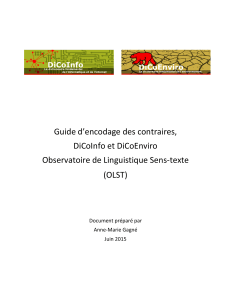 Guide d`encodage des contraires, DiCoInfo et DiCoEnviro
