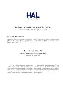Analyse discursive des incises de citation - HAL