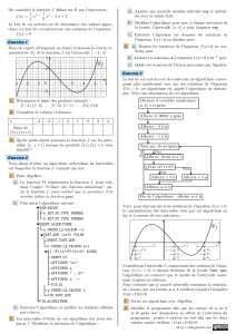 On considère la fonction f définie sur R par l`expression : f(x) = 1 4