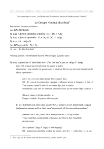 Le Groupe Nominal distributif