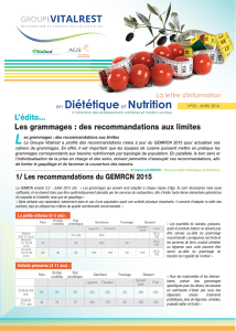 Numéro 25 - Les grammages : des recommandations