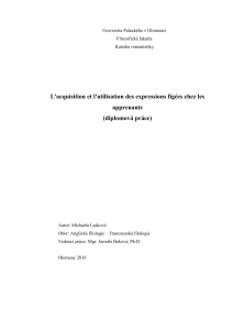 L`acquisition et l`utilisation des expressions figées chez les