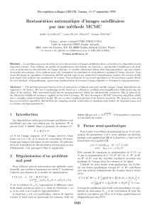Restauration automatique d`images satellitaires par une m thode