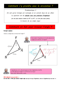 G9. Calculer un angle dans un triangle rectangle avec arccos.