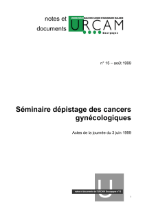 Séminaire dépistage des cancers gynécologiques