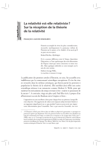 La relativité est-elle relativiste - Tracés. Revue de Sciences humaines