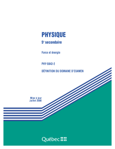 Physique 5e secondaire Force et énergie PHY-5043-2
