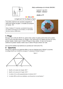 ORIGAMI Atelier n°5 - Rallye Mathématique de la Sarthe