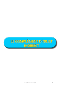 le complément d`objet indirect le complément d`objet indirect