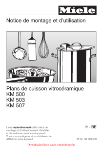 Notice de montage et d`utilisation Plans de cuisson