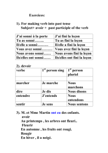 1). For making verb into past tense Subject+ avoir