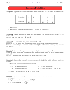 Exercices : Probabilités - Wicky-math