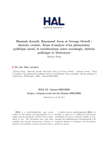 Hannah Arendt, Raymond Aron et George Orwell : histoire croisée