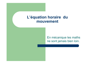 Equation horaire