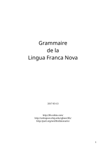 Grammaire de la Lingua Franca Nova
