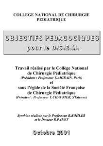 Travail réalisé par le Collège National de Chirurgie