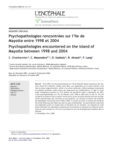 Psychopathologies rencontrées sur l`île de Mayotte entre 1998 et