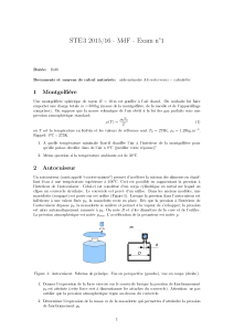 STE 3 2015/16 - MdF - Exam n°1 1 Montgolfière 2 Autocuiseur