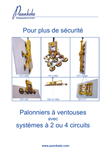Pour plus de sécurité Palonniers à ventouses systèmes à 2 ou 4