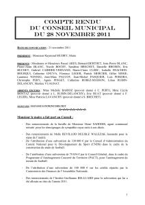 compte rendu du conseil municipal du 28 novembre 2011