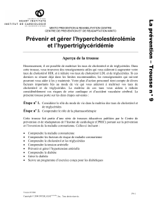 Prévenir et gérer l`hypercholestérolémie et l