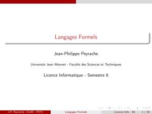 Langages Formels - Université Jean Monnet