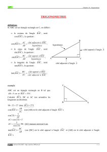 Trigonométrie (cours 3ème) - Epsilon 2000