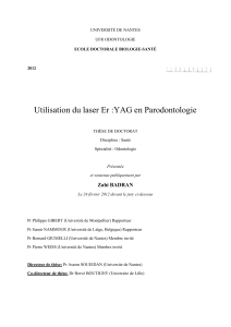 Utilisation du laser Er :YAG en Parodontologie