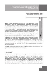 Confrontation de données expérimentales à l`analyse d