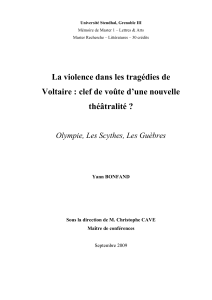 La violence dans les tragédies de Voltaire : clef de voûte d