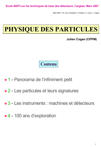 Les objets de la physique des particules