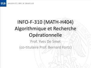 MATH-H404 Recherche Opérationnelle