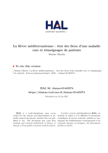 La fièvre méditerranéenne : état des lieux d`une - Dumas