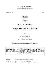 THÈSE Pour le DIPLÔME D`ÉTAT DE DOCTEUR EN PHARMACIE