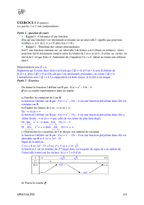 SPECIALITE 1/4 EXERCICE 1 (6 points)