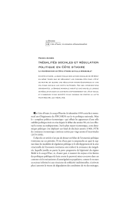 Inégalités sociales et régulation politique en Côte d - IRD