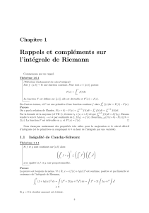 Rappels et compléments sur l`intégrale de Riemann
