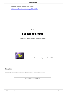 La loi d`Ohm
