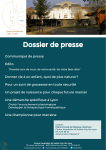 Dossier de presse - Hôpital / Maternité de Ste Foy lès Lyon