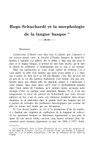 Hugo Schuchardt et la morphologie de la langue basque